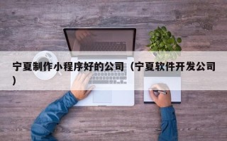 江门宁夏制作小程序好的公司（宁夏软件开发公司）